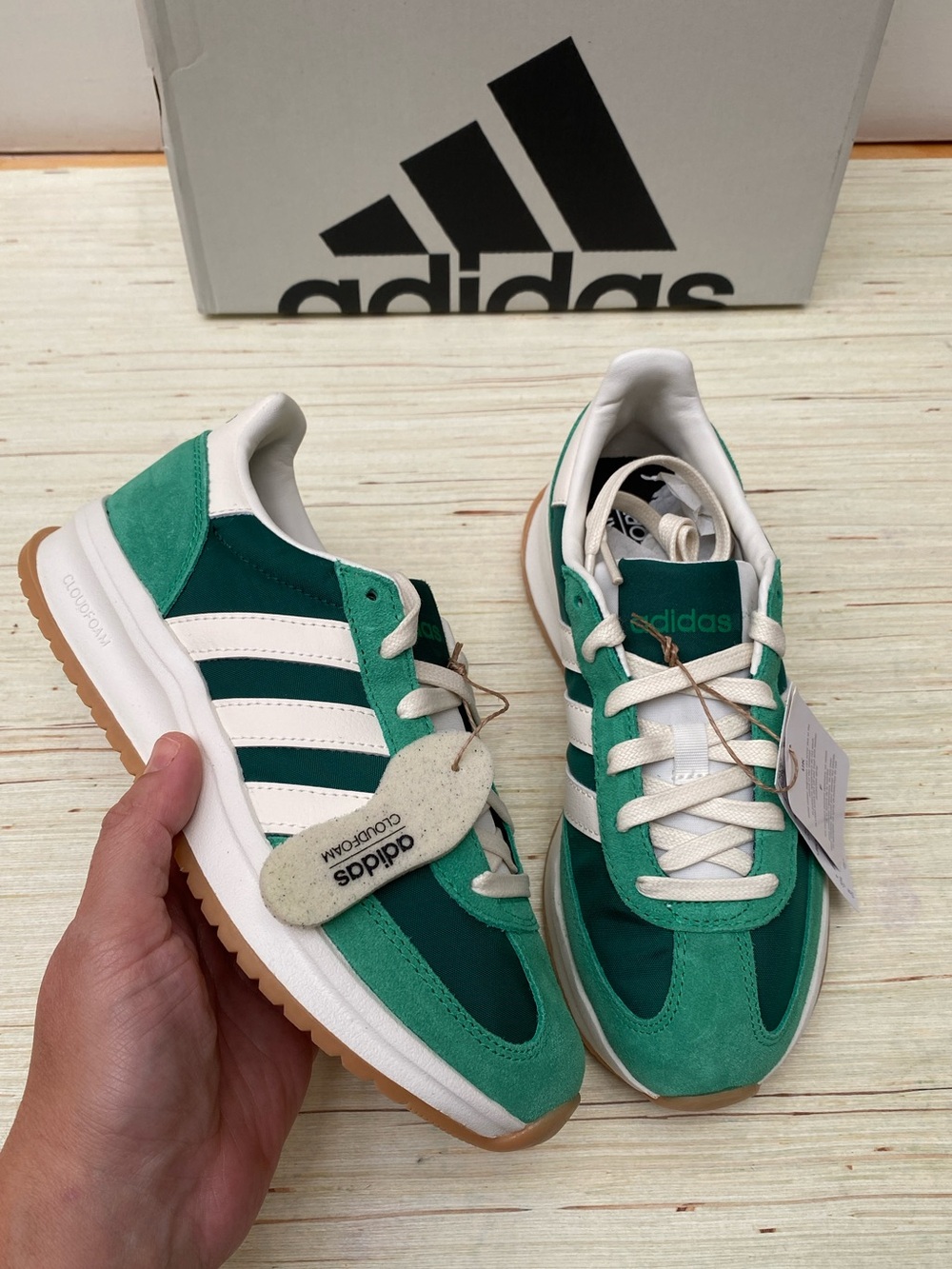 ADIDAS Run 70 2.0 Green Women's Sneakers Size 5 NWT